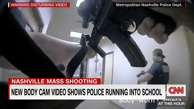 Police have released bodycam footage from two officers who responded to Monday's shooting at a private Christian elementary school in Nashville. Three 9-year-olds and three adults were killed by the attacker.