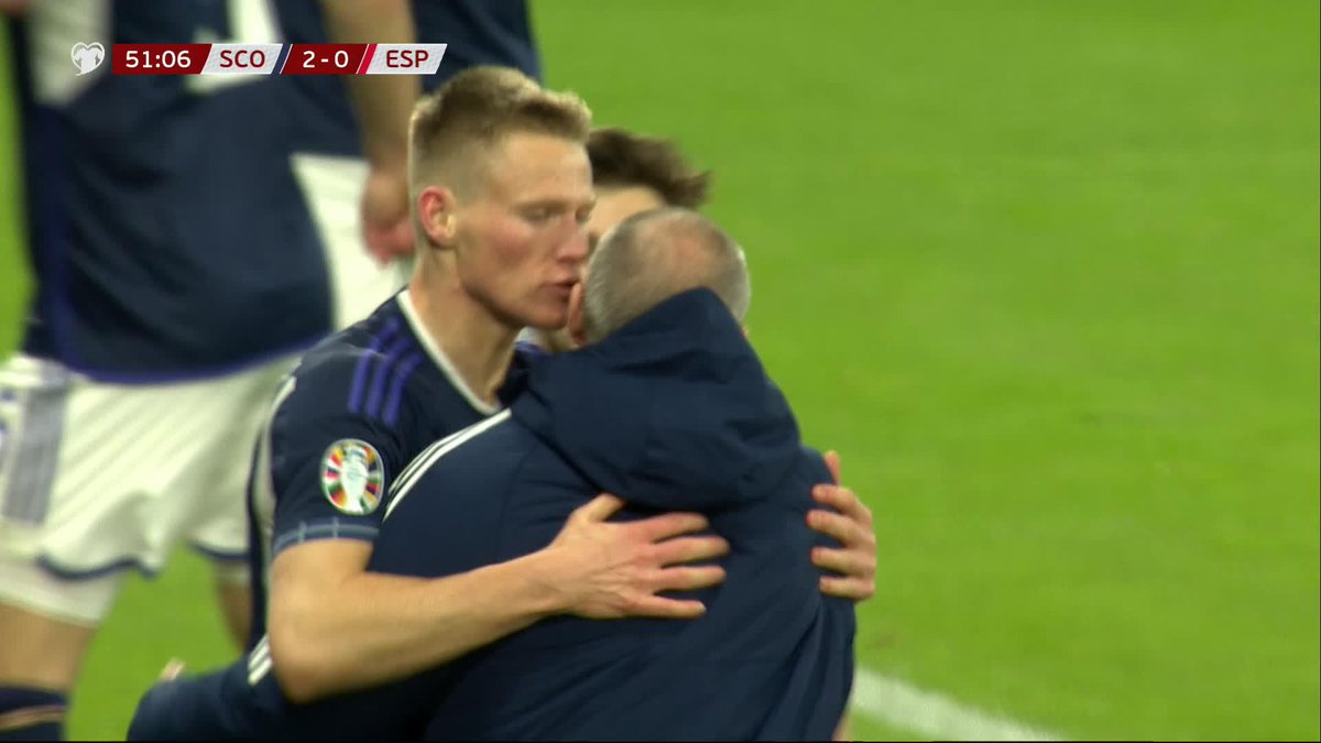 He can’t stop scoring ⚽️⚽️ Scott McTominay doubles our lead against Spain 🙌 #SCOESP