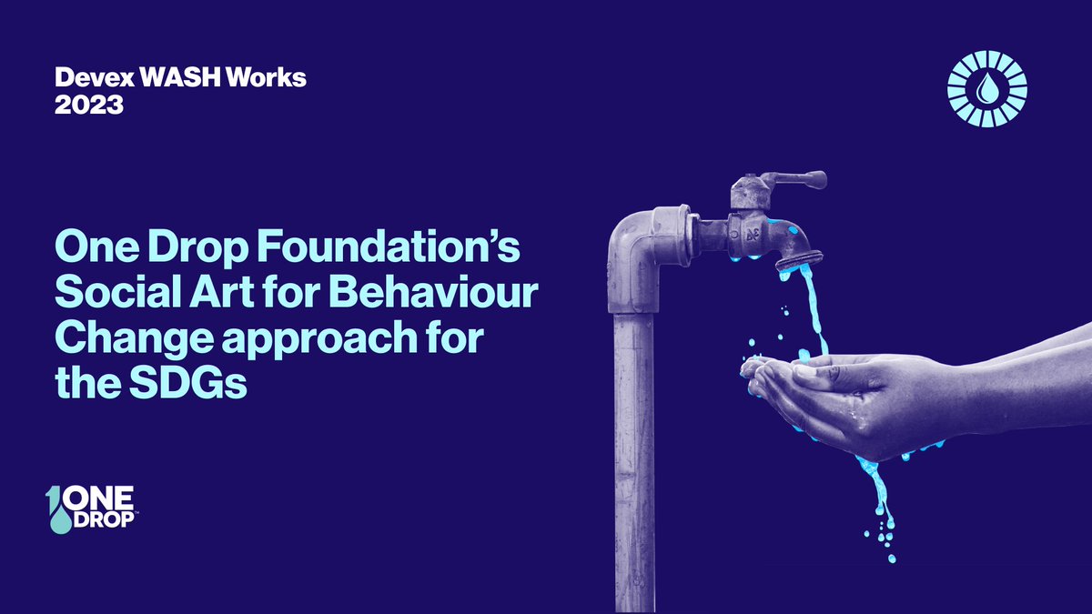 Missed our #WASHWorks event? Watch how One Drop Foundation's Social #Art for Behaviour Change participative approach puts individuals and communities at the center of #WaterAction 💧 #SDGs #SDG6 #WorldWaterDay · #Sponsored by ONE DROP