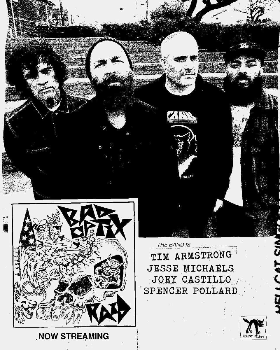 .Tim Timebomb &amp; Jesse Michaels unveil their new project #BADOPTIX + debut track “Raid" w/ Joey Castillo &amp; Spencer Pollard. "Raid" kicks off Hellcat Singles Club: a collection of new releases by a variety of bands curated by Tim Timebomb &amp; the Hellcat team.