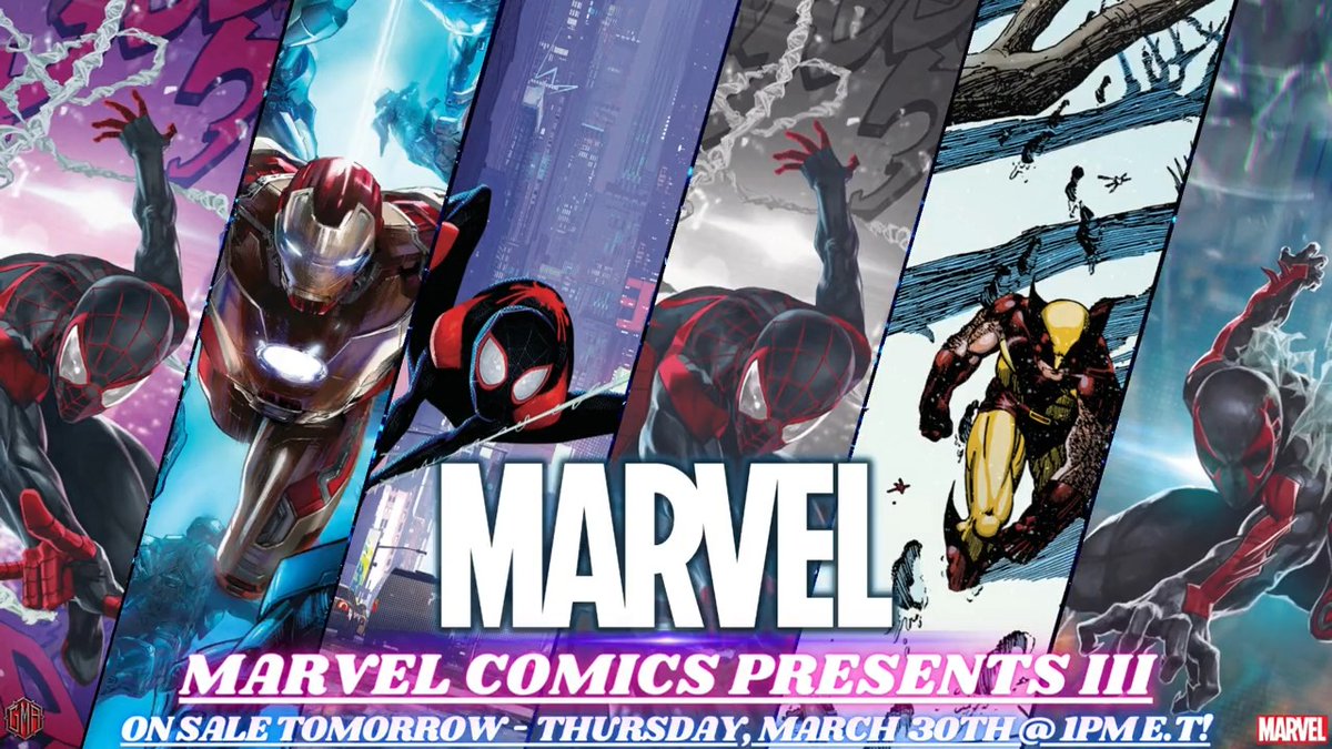 🔊 Marvel Comics Presents III⚡️ Limited Edition Marvel Poster Art By Alexander Lozano (Alexander Lozano), @arthuradamsart, @JavierGarron &amp; skansrisuwan! On Sale Tomorrow | Thurs. 03/30 @ 1PM ET. 👀 👀 #Marvel #SpiderMan #IronMan #greymatterart #Collectibles