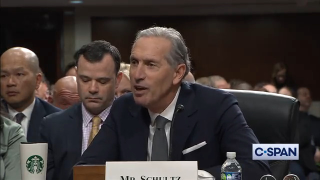 Former Starbucks CEO Howard Schultz: "I grew up in federally subsidized housing. My parents never owned a home...I came from nothing...yes I have billions of dollars. I earned it. No one gave it me. And I’ve shared it constantly with the people of Starbucks."