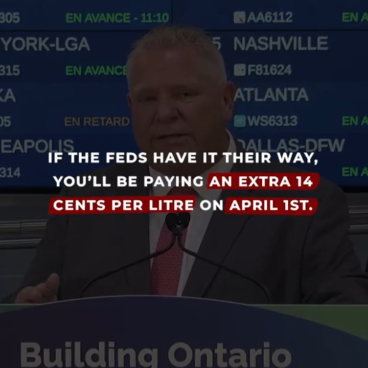 Our PC Team is working to make life more affordable for people across the province. It's time for the federal government to do the same. On April 1st, they're hiking the carbon tax again, adding 14 cents to the cost of a litre of gas. Our message is clear. Halt the hikes.