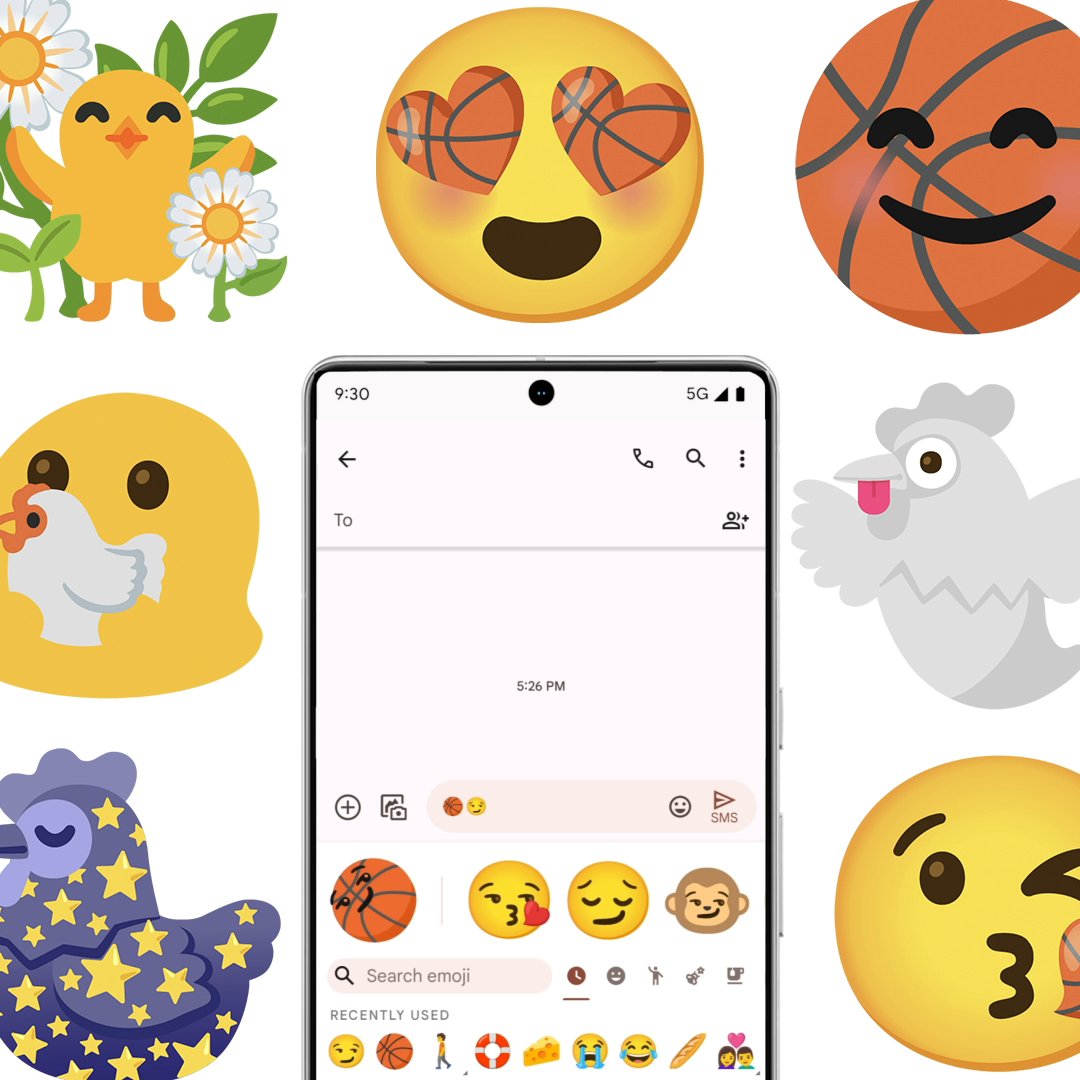 Hey #TeamPixel, now you can fly the coop 🐔 or throw an alley-oop 🏀 with the latest Emoji Kitchen update. Explore the new emoji combinations on your Gboard and share your favorites below! 💫