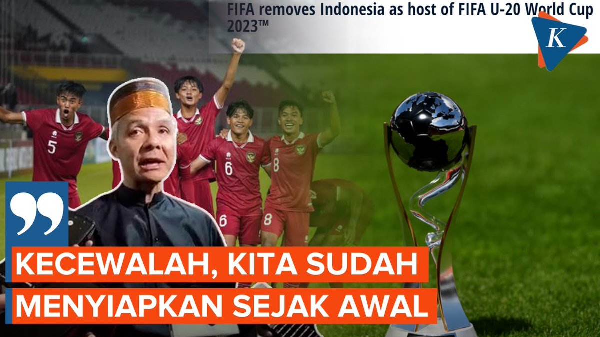 Ganjar Pranowo Kecewa FIFA Batalkan Indonesia Jadi Tuan Rumah Piala Dunia U-20 Ganjar mengaku kecewa dengan keputusan FIFA, karena persiapan untuk penyelenggaraan piala dunia U-20 sudah dilakukan sejak lama. < #PialaDuniaU20 #FIFA #GanjarPranowo