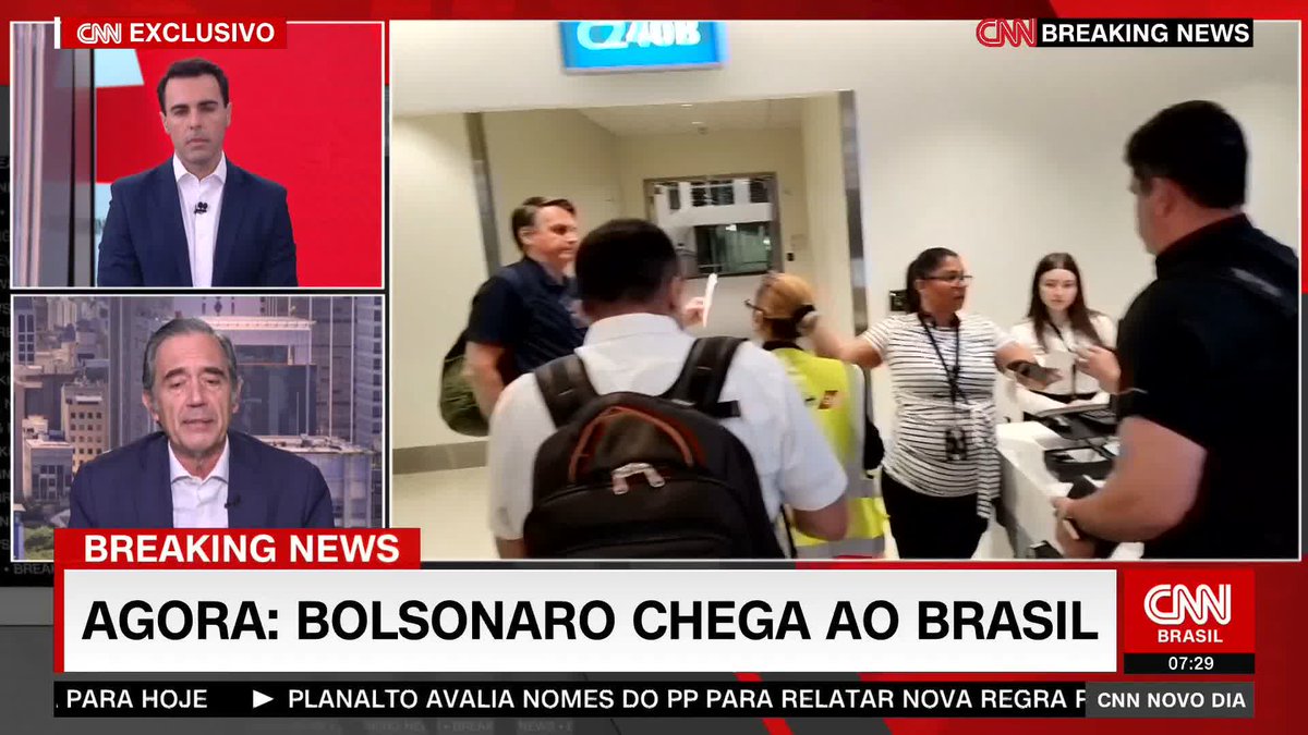 O comentarista da CNN Marco Antonio Villa analisou o retorno do ex-presidente Jair Bolsonaro (PL) e disse que ele precisa "se acostumar" ao fato de que ele, agora, é um "cidadão comum" #CNNNovoDia