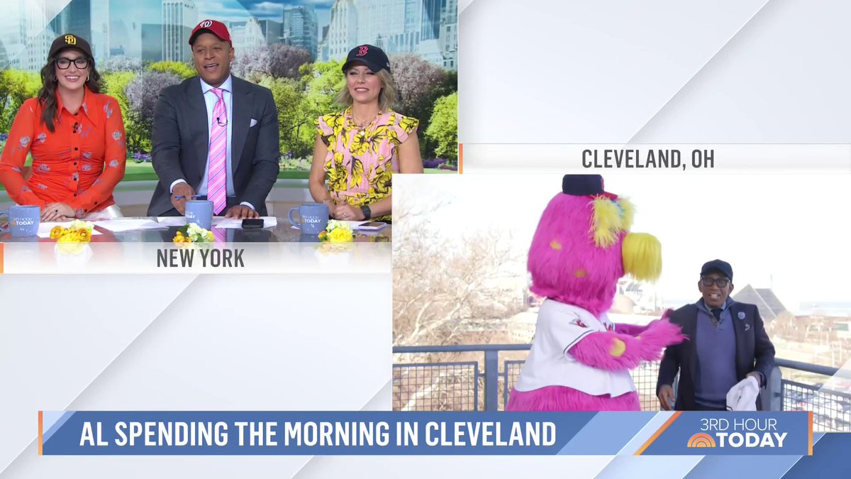 Celebrating #OpeningDay, Al Roker is in Cleveland with Slider 😙