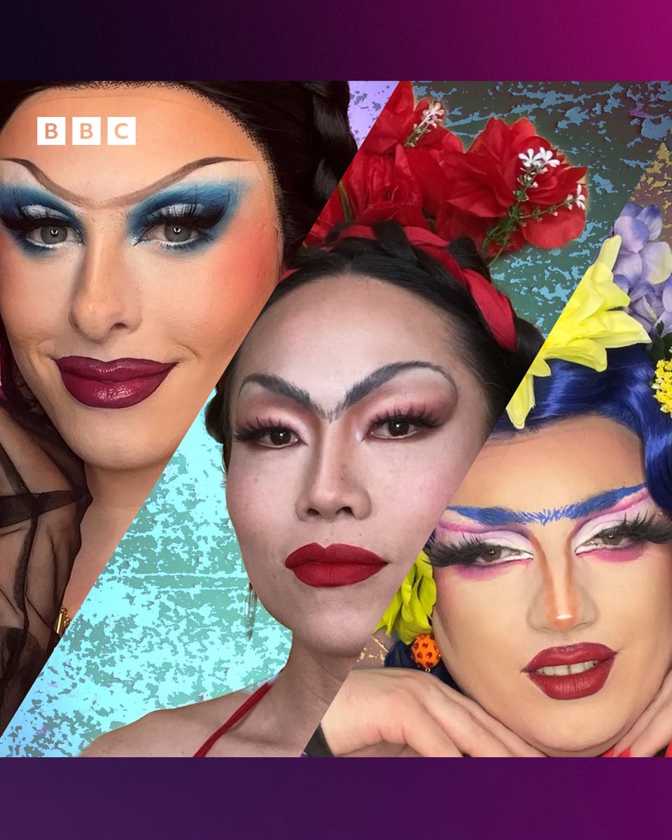 Check out what happened when Blu Hydrangea , @chorizamay and Le Fil 🎙️ from RuPaul's Drag Race UK channelled their inner Frida Kahlo. 🎨💄👑 Putting on their best Frida-inspired looks, and serving all the creativity and glam you could ever want! BBC Three BBC