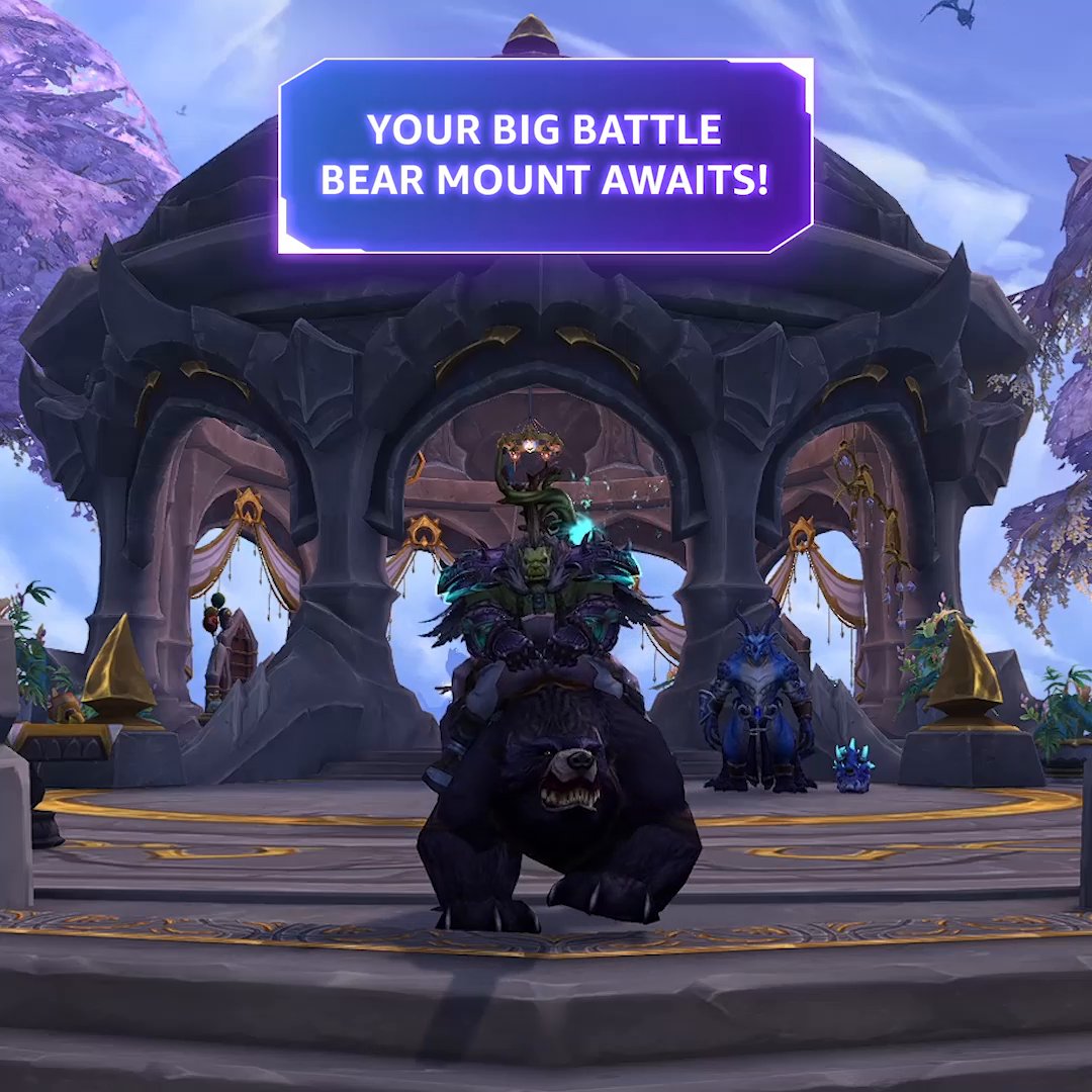 You are not prepared... for all these great in-game rewards! Exciting World of Warcraft goodies are yours to grab each month for the next year, starting off with the elusive Big Battle Bear mount! 🐻