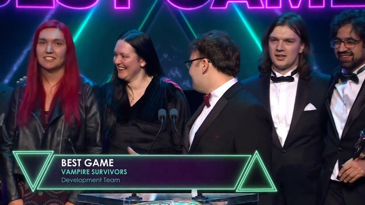 The ENTIRE development team of Vampire Survivors take home the Best Game BAFTA 👏 #BAFTAGamesAwards