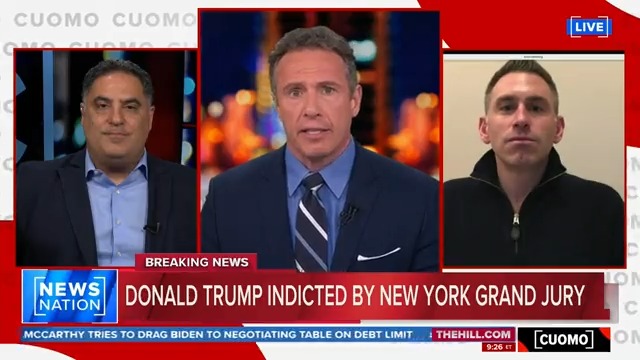 "The Young Turks" host Cenk Uygur tells Christopher C. Cuomo he doesn't care if the indictment of Donald Trump is a win for Democrats, he cares about the rule of law: "I'm thrilled that finally, someone in power has been held accountable." Watch #CUOMO: