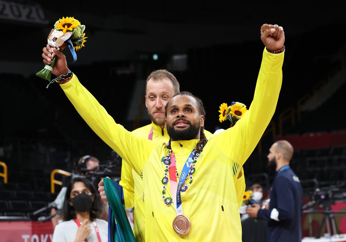 Bronze in Tokyo meant so much to Patty Mills. 🥹 After 13 years and four Olympic appearances, Patty Mills helped lead the Australian men's basketball team to their first ever Olympic medal. 🇦🇺 Patrick Mills AM | Basketball Australia | AUS Olympic Team | FIBA Basketball