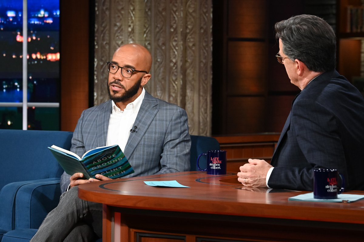 Author @clintsmithiii graces us with a reading of his poem, "All at Once" from his new book, "Above Ground." #Colbert