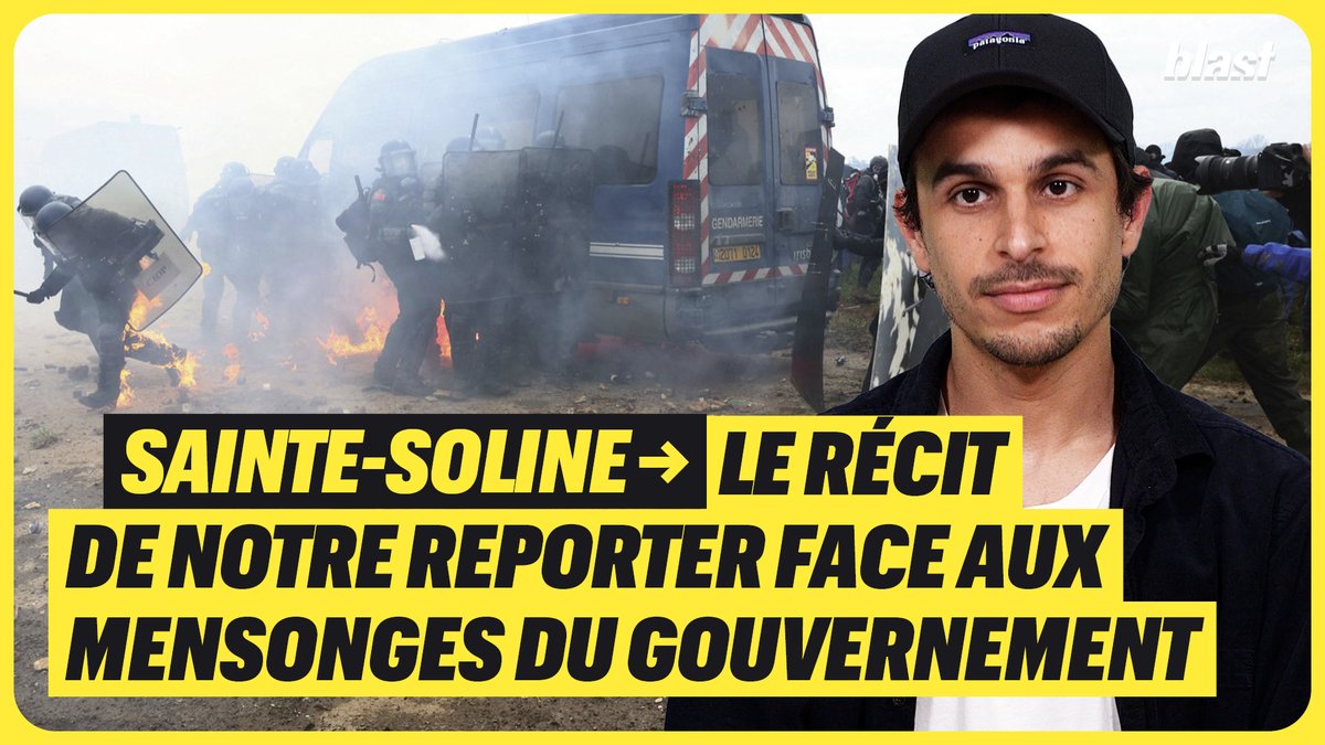 Sainte-Soline : le récit de notre reporter face aux mensonges du GVT ➡️ #Mégabassine à Sainte-Soline, Blast vous propose le récit de notre reporter Jose Rexach pour faire face au déni médiatique et aux mensonges du gouvernement. #ViolencePolicieres