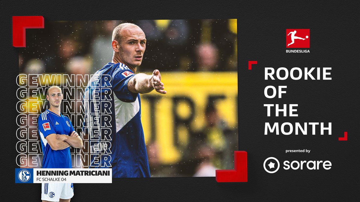 Und der "Rookie des Monats" März ist... 🔵 HENNING MATRICIANI ⚪️ So verdient! Glückwunsch, Henning! #S04 | BUNDESLIGA | #BLROOKIE