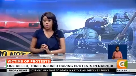 Victims of protests: One killed, three injured during protests in Nairobi. Derick Nyambanga was shot dead in Soweto. Roseline: My son was on his way to meet his customer #FridayNight Lillian Nzisa Muli