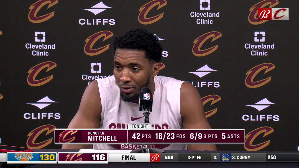 Donovan Mitchell after losing to the Knicks: "I'm not gonna sit here &amp; say "Oh we didn't have J[arrett Allen] we didn't have Isaac [Okoro]" …Except he just did
