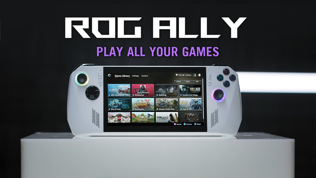 Introducing ROG’s first gaming handheld console! Taking your PC games out of your gaming room is no longer a fantasy! Play wherever you are, whenever you want. With the #ROGALLY, you’ll never have to stop gaming again! Notify me 👉 #ROG