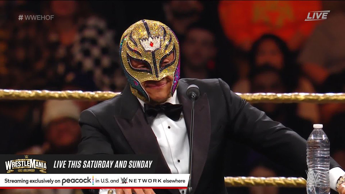 Welp, Dominik's out. So disrespectful. This is ♛Rey Mysterio❔'s night. 😔 #WWEHOF