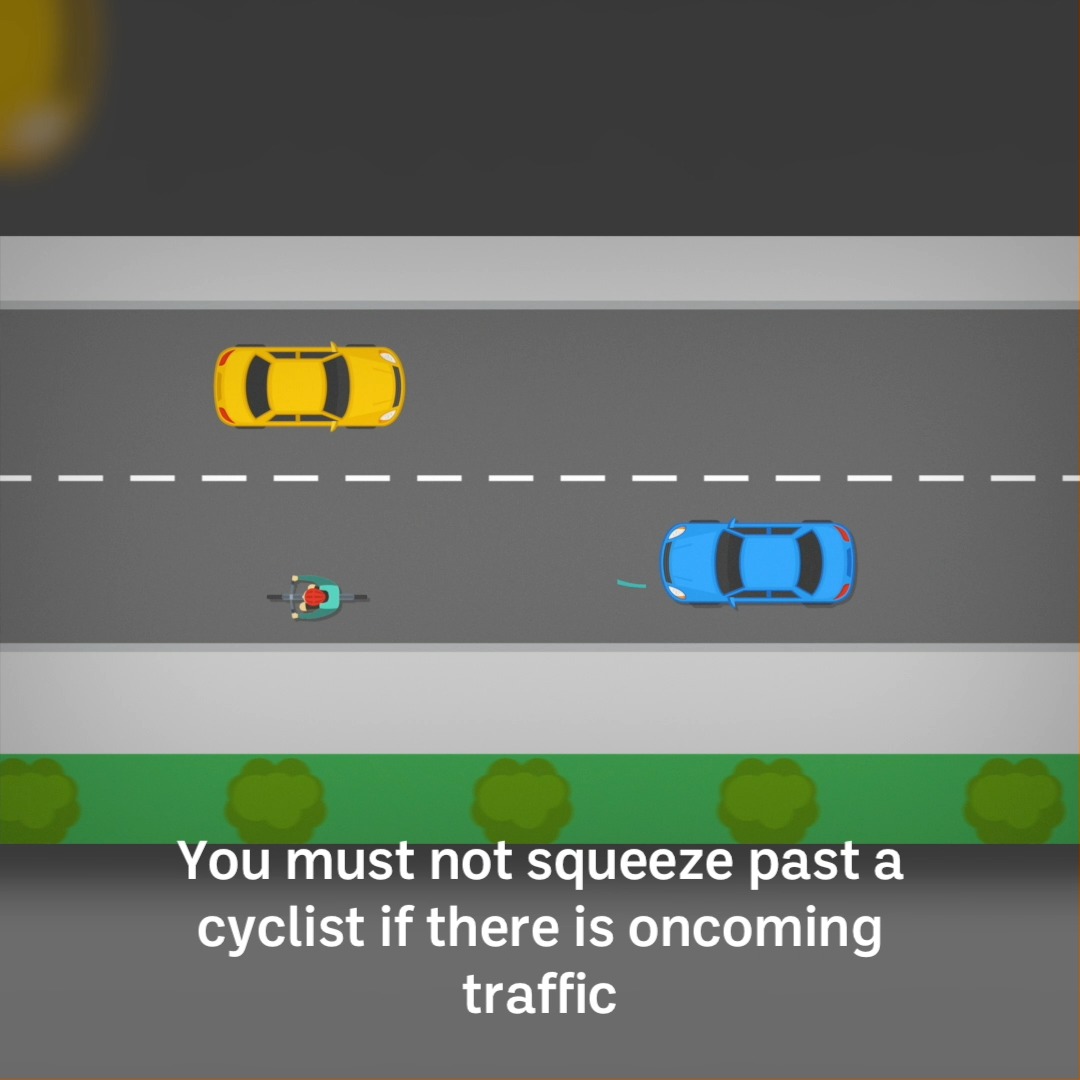 Drivers must not squeeze past a cyclist if there is oncoming traffic or if you can't see that the road ahead is clear. Always lookout for vulnerable road users #VisionZero