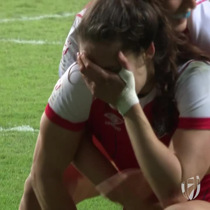 After a big old battle (and with the scores at 0-0) Rhona And The Whales is on hand to book GB Rugby Sevens' place in their first semi-final this year with a last-minute score 😳 And look at what it means! 🥹 DHL Rugby | #ImpactMoment | #HK7s | #HSBC7s