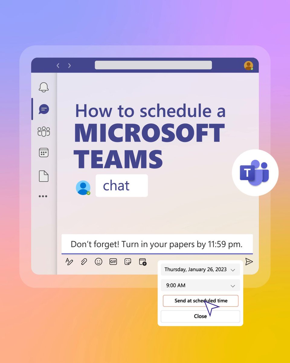 Scheduling a message for later can help you get ahead, help students stay on track of projects, and more. Learn how to start using this feature in #MicrosoftTeams: #MicrosoftEDU