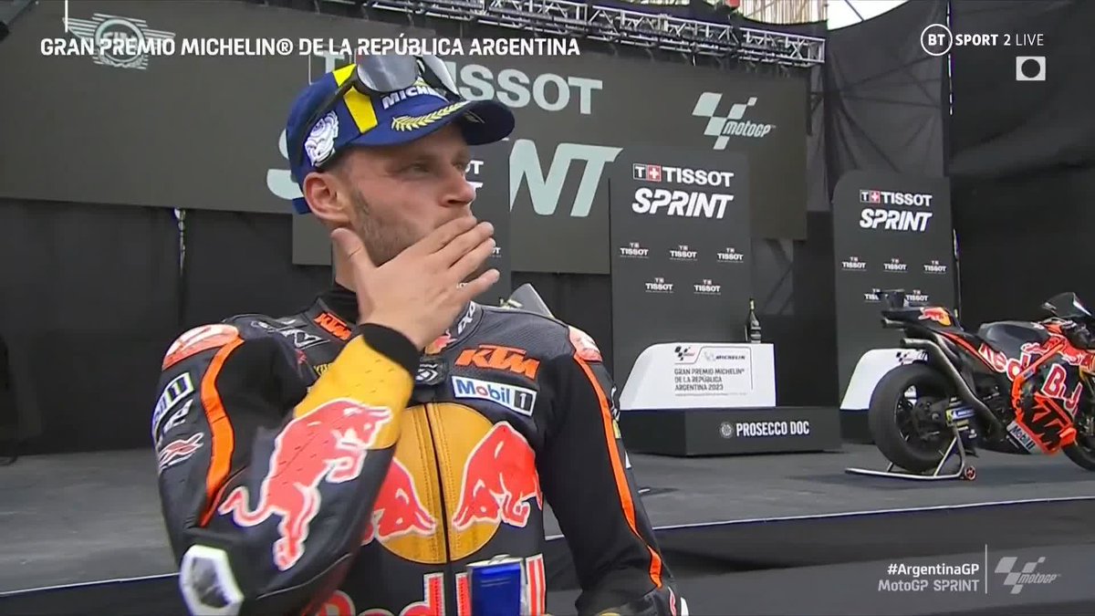 "If I go to the front, and fight like hell, maybe..." 😂 Our sprint winner, Brad Binder! #ArgentinaGP