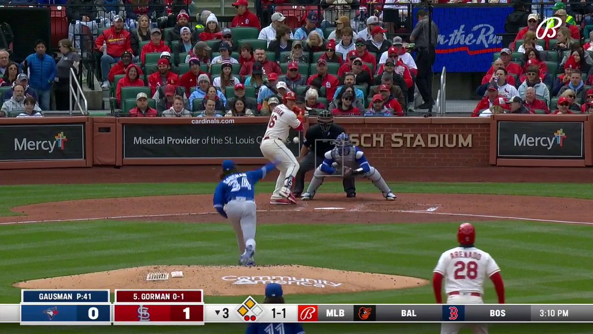 Gorman plates two with a squib down the third base line! #stlcards TV: Bally Sports Midwest EXTRA Stream:
