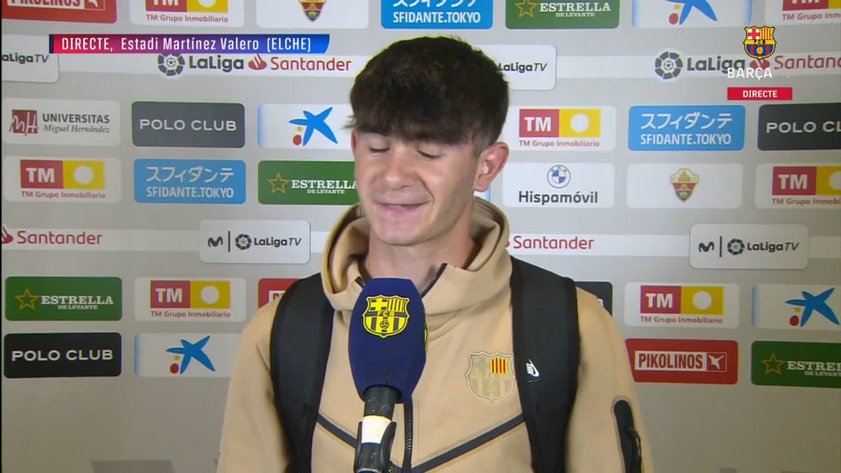 💬 Aleix Garrido: “Soc la persona més feliç del món ara mateix” 🤩 El centrocampista juvenil no ha podido esconder su emoción y su sentimiento azulgrana después de debutar con el primer equipo 💙 𝐌𝐀𝐃𝐄 𝐈𝐍 𝐋𝐀 𝐌𝐀𝐒𝐈𝐀 ❤️
