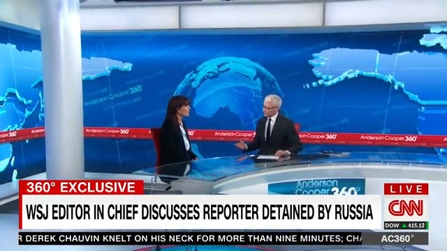 “For us, I think it’s important to keep this case front of mind,” The Wall Street Journal Editor in Chief @emmatuckerwsj told Anderson Cooper in response to the detainment of journalist Evan Gershkovich. The Journal continues to call for Evan's immediate release. #IStandWithEvan Video Credit: CNN