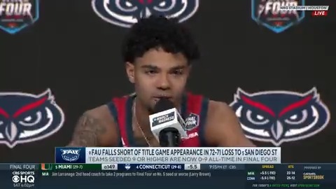 "We put FAU on the map... next year you're gonna hear from FAU again." This is what March Madness is all about 💙 Florida Atlantic Men's Basketball