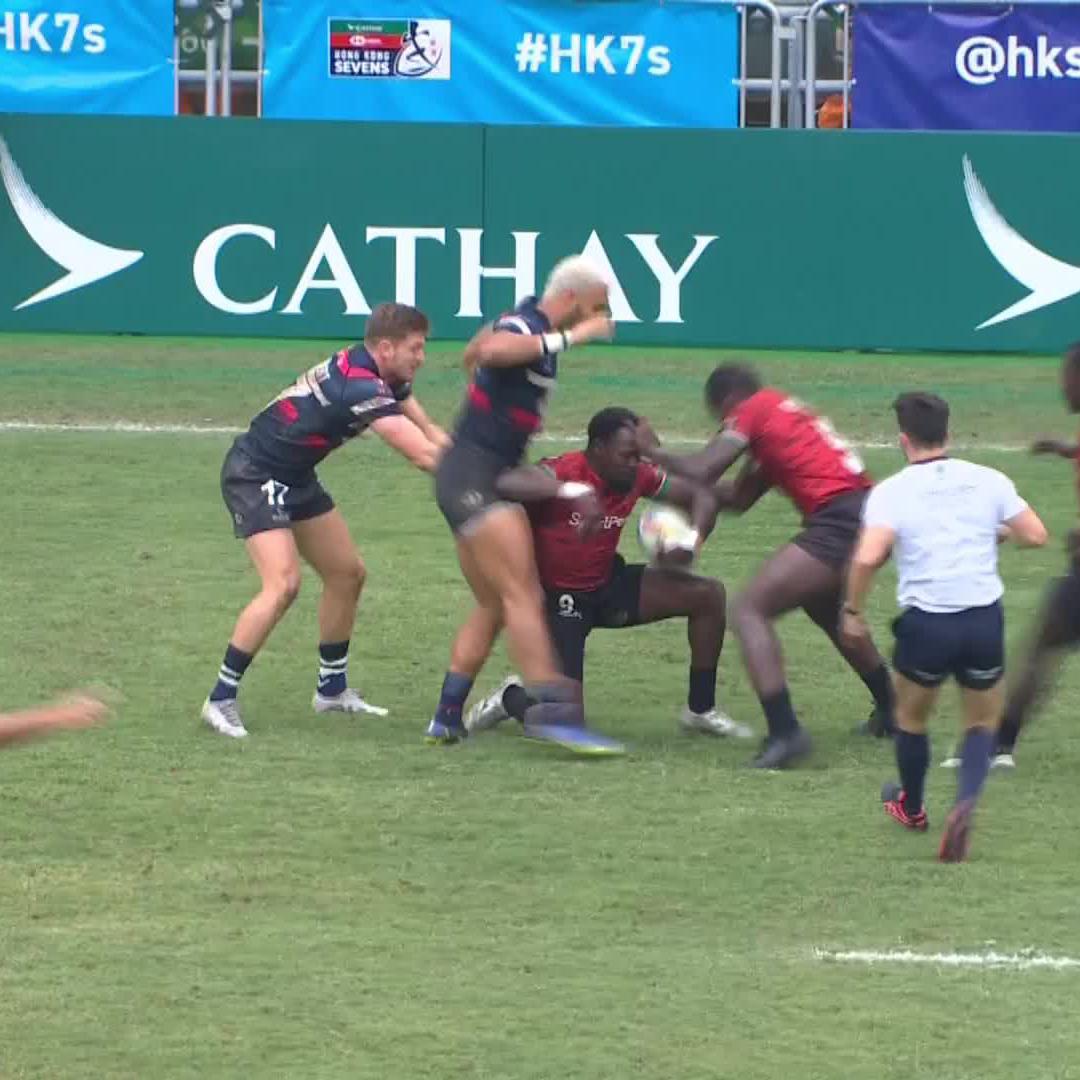 How do you stop this man? Alvin Otieno is the definition of POWER! 🐃 #HSBC7s | #HK7s | Shujaa