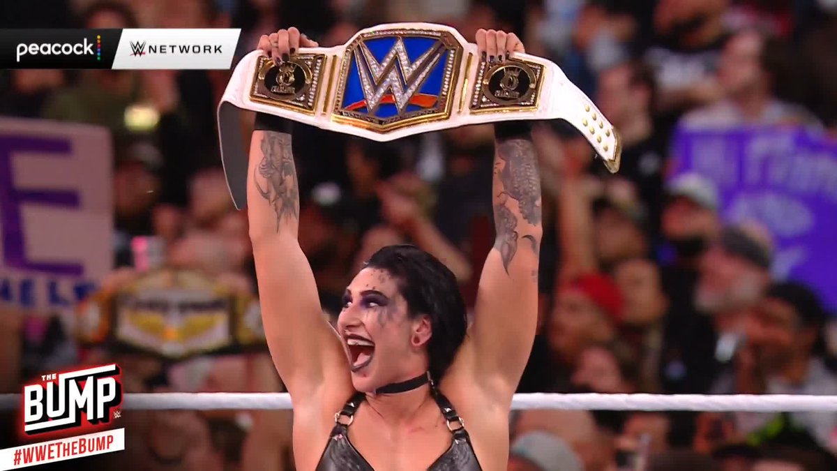 "To say RheaRipley_WWE earned it is an understatement" That was a FIGHT last night at #WrestleMania and both of those women didn't hold ANYTHING back. #WWETheBump