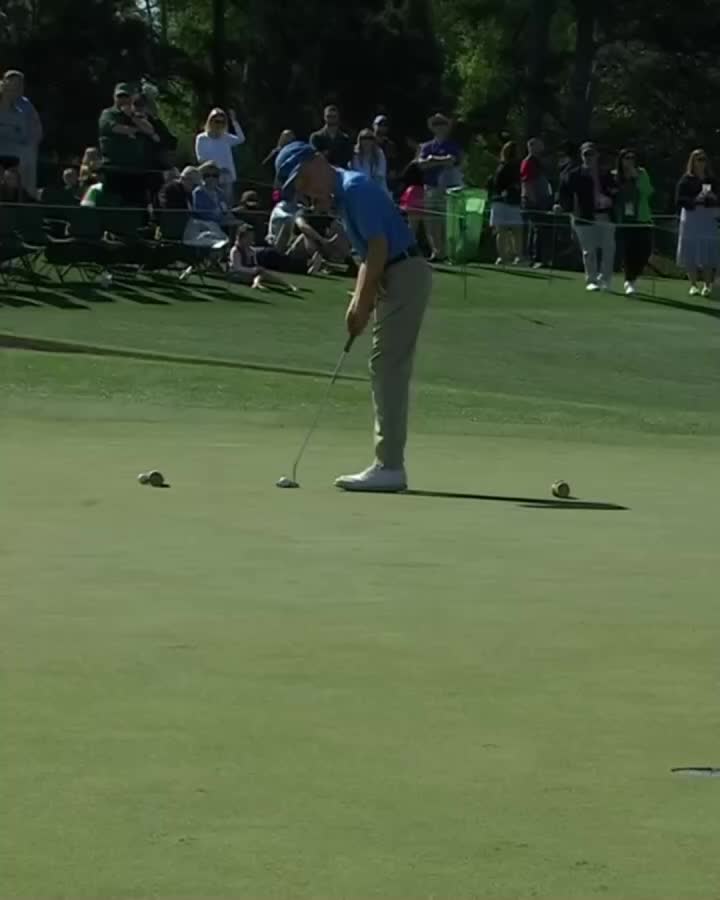BIG fist pumps for two BIG putts! 💪 Brady Shaw is just the sixth player in #DriveChipandPutt history to make both putts.