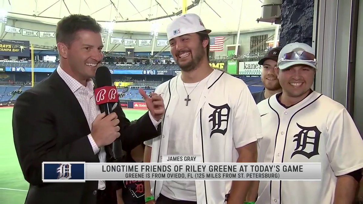 Florida native Riley Greene has plenty of good friends in attendance today at Tropicana Field! #RepDetroit I Fieger Law