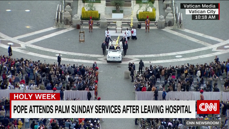 Pope Francis presides over Palm Sunday after release from hospital