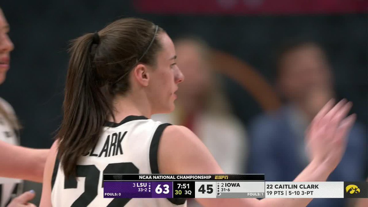 Caitlin Clark passed the legendary Sheryl Swoopes for most points scored in a single women's NCAA tournament🤩