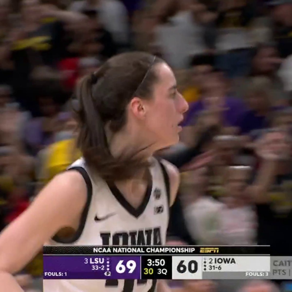 HISTORY‼️ Caitlin Clark knocks down a women's #NationalChampionship record SEVEN THREES 🔥