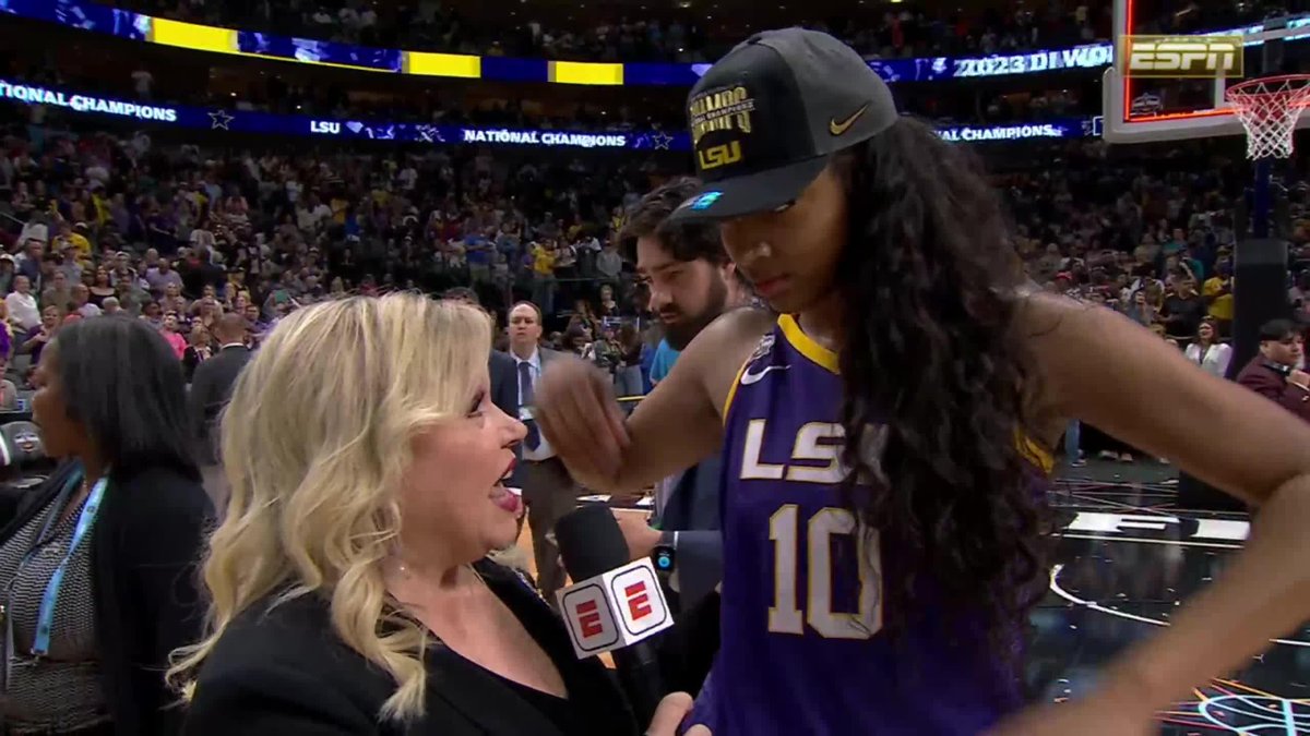 "It's no one-man show around here." Angel Reese was proud of her whole team en route to their title win 💍 (via Holly Rowe)
