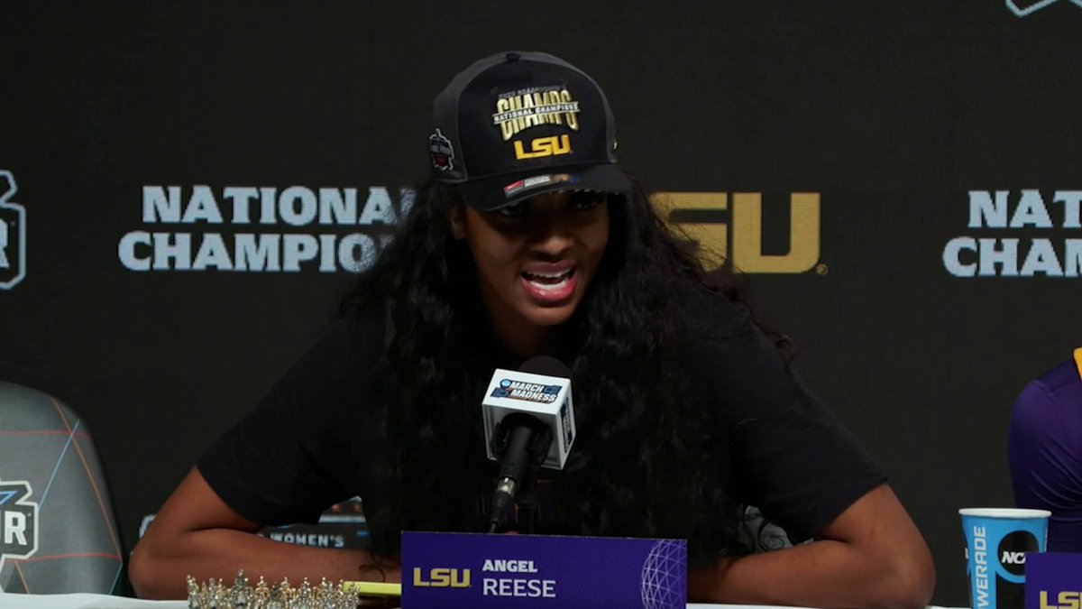 "I'm happy. I feel like I've helped grow women's basketball this year." 👏 - Angel Reese after LSU Women's Basketball's win over Iowa.