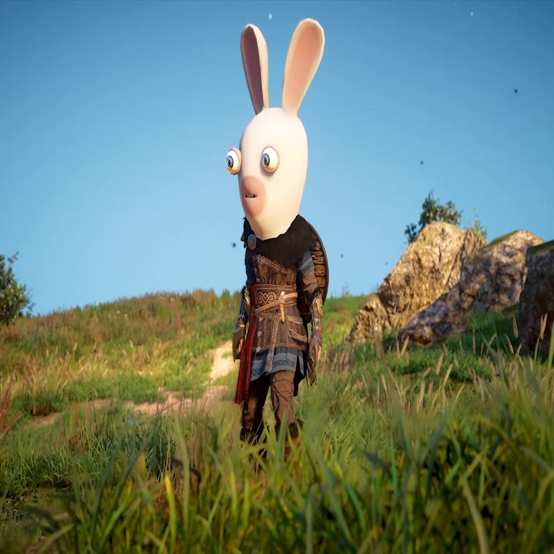 Rabbids are messing with the Animus again 🐰 Play Assassin's Creed Valhalla now for some limited-time bobblehead fun!