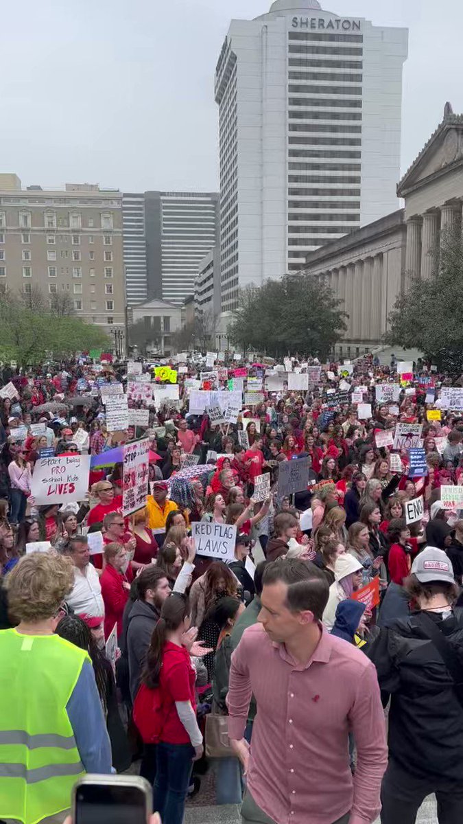 Today: Students again peacefully rallied at the Capitol in Nashville. Peacefully.