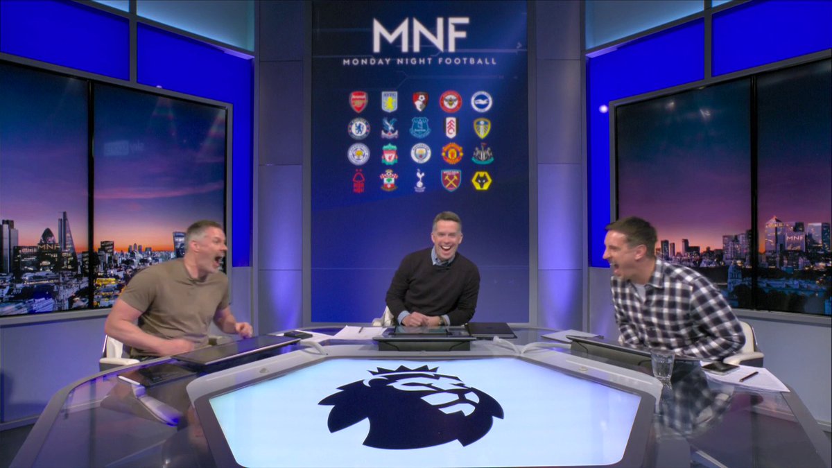 MNF hasn't even started yet and Jamie Carragher and Gary Neville are already on top form! 🤣🤣🤣