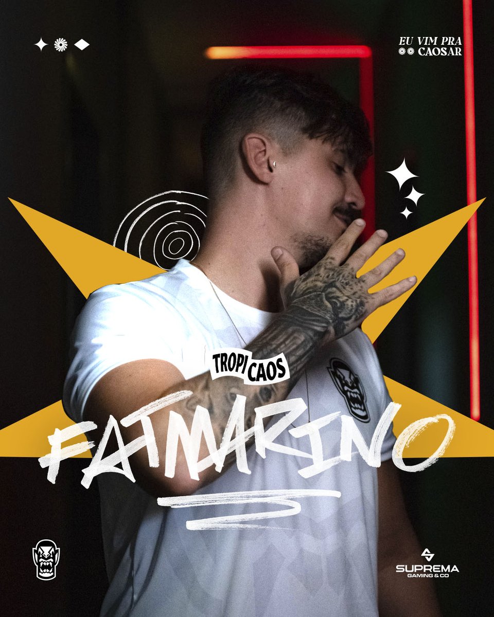 Pode anúncio de quem já foi vazado? 😂 Nosso time de CS já tá dando bala por aí a muito tempo vocês já sabem. E agora, tá na hora de dar as boas vindas ao nosso novo membro do TropiVerso, @Fatmarino! O homi ta na casa, chegou pra CAOSar no Vavá! #VemProCaos você também!