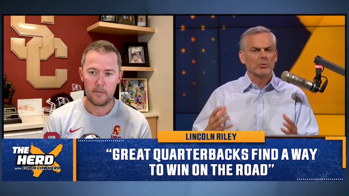 "If you're going to be different, this is the time right now. I give him a lot of credit." — Lincoln Riley tells @ColinCowherd how Caleb Williams continues to evolve