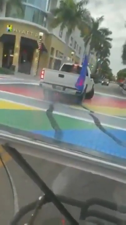 Florida man charged with a Hate Crime for using his pickup truck to ruin a Pride Crosswalk...