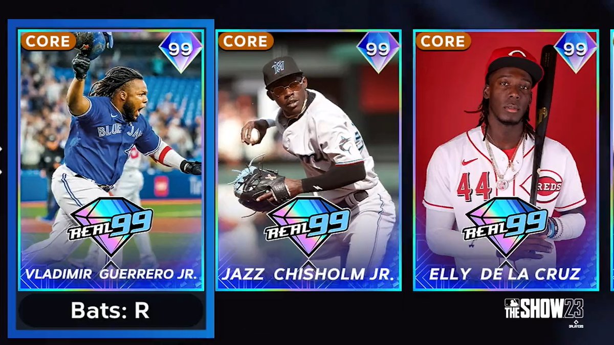 Have you played 🆚 someone with a Real 99💎 in their lineup? That means you’re playing against a real MLB player! If you play a Real 99 💎, make sure you tag us and share it using #TheReal99. Good luck! #MLBTheShow