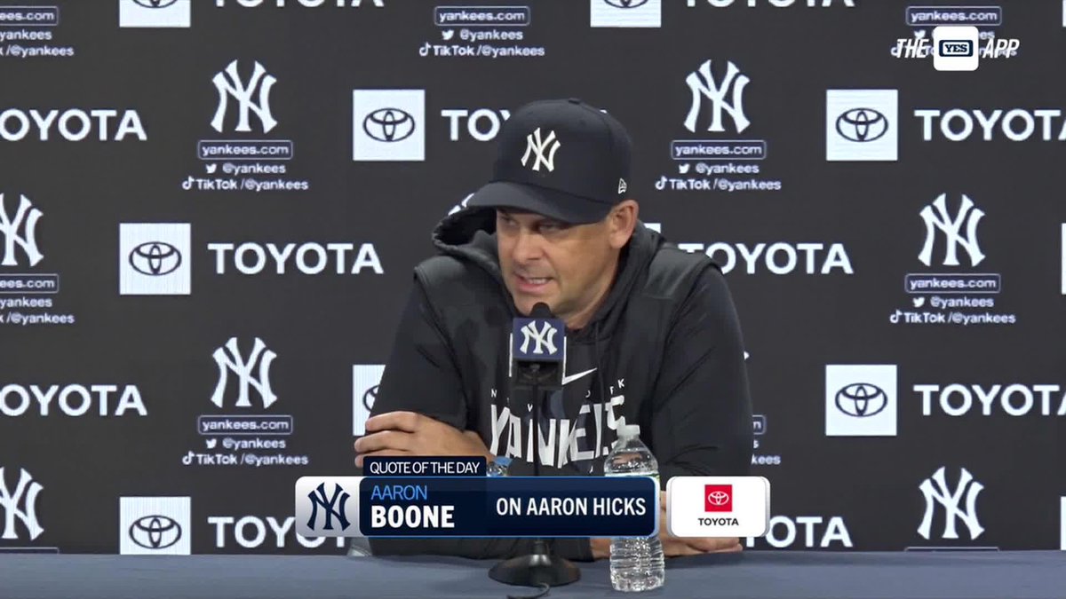 Aaron Hicks is making his first start of the season tonight. Aaron Boone provides some insight on the outfielder's role with the team. #YANKSonYES