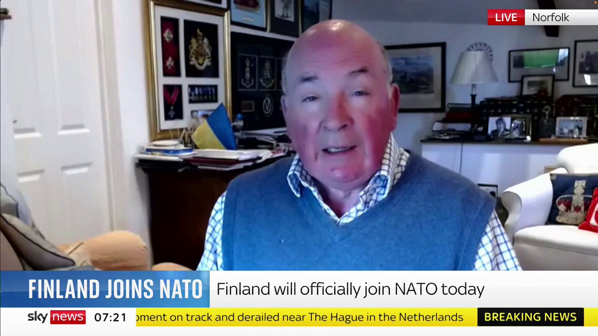 Finland will bring "moral support" to NATO but will need "encouraging" to invest in it's own armed forces says retired senior British Army officer, Lord Richard Dannatt. #KayBurley 📺 Sky 501, Virgin 602, Freeview 233 and YouTube