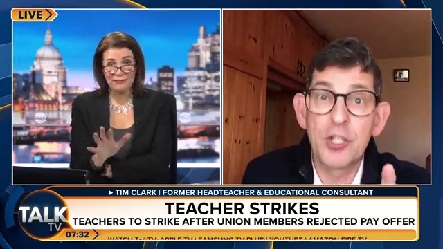 Julia clashes with former headteacher Tim Clark over teachers' workload during lockdown. Julia: "I want a full assessment of every single school ... then I want mass sackings! I will never forgive any teacher who didn’t mark homework during lockdown.” Julia Hartley-Brewer
